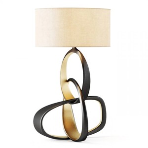 Lámparas de Mesa Esculturales Modernas en Negro y Dorado, Iluminación de Mesa Abstracta con Forma de Lazo, Duradera, de Metal, para Sala de Estar, Hogar, Hotel, Decoración de Lujo - Product Image 1