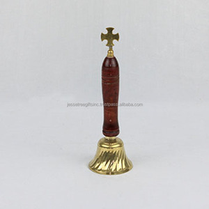 Campanas metálicas de cinco juntas con Acabado niquelado Diseño en relieve de forma redonda Excelente calidad para precio al por mayor religioso - Product Image 3