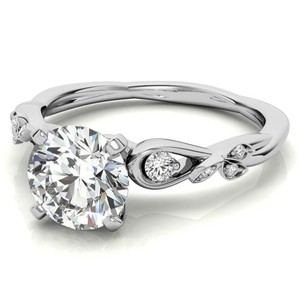 Anillo de compromiso y boda de plata de ley con moissanita tallada, chapado en oro blanco, solitario de lujo brillante de 6.50mm, certificado - Product Image 3
