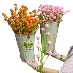 Tige de fleur en crochet faite à la main, bourgeon rose en coton, branche de fleur artificielle pour la décoration scandinave, cadeau de mariage - Product Image 5