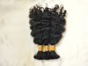 Raw Unprocessed Remy <b>Hair</b> Indian Bulk <b>Hair</b> and Machine Double Weft <b>Hair</b> Bundles Kinky Curly texture 20"Inches High Quality <b>Hairs</b> - Product Image 3