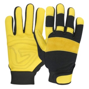 Gants mécaniques en cuir de vachette grainé renforcé de qualité supérieure, protection des mains pour la sécurité industrielle, résistants à la chaleur pour la construction - Product Image 1
