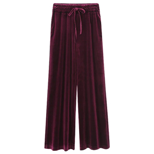 Trouser Elastic Stretch Breathable Velvet Pant Sweat Loose Yoga Outdoor <b>Ladies</b> Track Velour Pants Trousers 2025 New Custom - Product Image 5