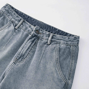 กางเกงยีนส์ใส่สบายสำหรับทุกวัน เนื้อผ้าทนทาน ตกแต่งเรียบร้อย กางเกงยีนส์ผู้ชายแบบฟอก - Product Image 3