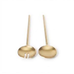 Ensemble de Cuillères et Fourchettes à Salade en Cuivre Brossé – Ustensiles de Service Métalliques Faits Main pour Salades - Product Image 3