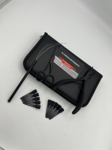 Professional Weft Hair Extension Tools with Matching <b>Kit</b> Black Matte Color Two Holes Plier Sewing Needles Hair Sectioning Clips - Product Image 2