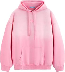 Sweat à capuche rose en polaire pour homme, 100% coton, coupe classique, avec poche, pour l'hiver, vêtement décontracté - Product Image 1