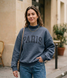 Top Holgado de Cuello Alto para Mujer, Cálido, Cómodo, Informal, para Uso Diario, Estilo Actual - Product Image 1