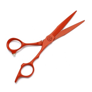 Tijeras de Barbero Profesionales de Acero Inoxidable 440C para Diestros, Punta Afilada, Tamaño Personalizado para Salones de Belleza, Color Rojo, Tijeras de Estilismo - Product Image 2