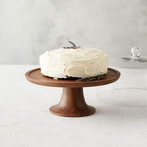 Support à gâteau en bois design avec couvercle en verre pour la présentation sur le comptoir de cuisine et le service de desserts pour occasions spéciales - Product Image 1