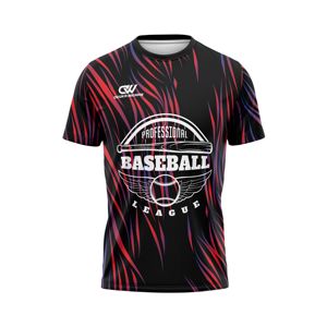 เสื้อเบสบอลคอกลมแบบสั่งทำพิเศษสำหรับทีม OEM พิมพ์ชื่อและหมายเลขแบบซับลิเมชั่น ผ้าโพลีเอสเตอร์ 100% ระบายเหงื่อได้ดี - Product Image 1