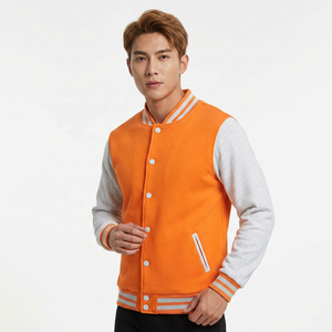 เสื้อแจ็คเก็ตวาร์ซิตี้สีส้มสำหรับผู้ชาย ผ้าฟลีซ ปกคอพับ แขนยาวปกติ สวมใส่สบายๆ สำหรับฤดูใบไม้ร่วง ปี 2027 - Product Image 1