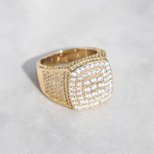 Luxury Iced Out Moissanite Diamond <b>Statement</b> <b>Ring</b> in 925 Sterling <b>Silver</b> Hip Hop Bling Men <b>Ring</b> Gift for Him Anniversary Jewelry - Product Image 1