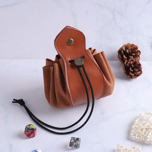 Bolsa de Almacenamiento de Dados de Cuero PU con Cordón, Portátil, para Juegos de Rol, Ideal para Regalos, Venta al Por Mayor - Product Image 1