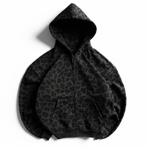 Sweat à capuche personnalisé pour homme avec logo, épaules tombantes, 100% coton, 500 g/m², poids lourd, avec fermeture éclair, coupe courte et oversize, imprimé. - Product Image 1