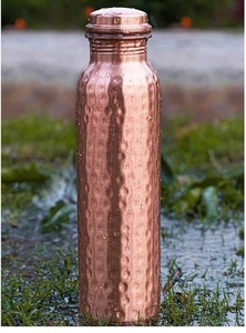 Bouteille d'eau en cuivre moderne, imprimée et à motif martelé, écologique, portable, personnalisable, à motif classique, pour la maison, par UO - Product Image 6