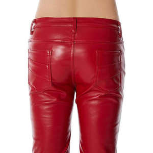 Pantalon en cuir pour homme, coupe droite, taille mi-haute, léger, respirant, écologique, couleur unie, pour usage décontracté, très vendu - Product Image 3