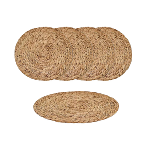 Mantel Individual Redondo de Junco Natural Tejido a Mano, Decoración Rústica Bohemia para Mesa de Comedor, Hecho a Mano en Vietnam por Eco2go - Product Image 1