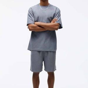 Men Casual Tracksuit Summer Outfits T-Shirts and Shorts Running Jogging Sports Suit Set 100% Cotton New Fashion Style 2Pcs Sets - Product Image 1