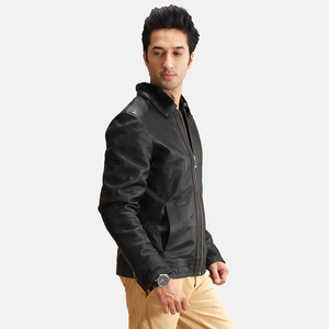 Veste décontractée pour homme en cuir de haute qualité, col montant, coupe-vent, écologique, prête pour l'hiver, coutures sécurisées pour usage urbain - Product Image 3