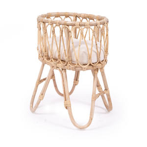 Kids pretend play toy doll <b>cot</b> highest quality eco friendly rattan bed bassinets for dolls - Product Image 3