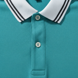 Polo pour homme en coton piqué, couleur unie, design personnalisé OEM, dernière collection, coupe classique, coupe ajustée, tricot côtelé, respirant et décontracté - Product Image 2