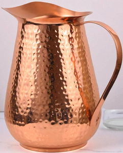 Jarra de agua de cobre puro martillado tipo panal, jarra para café, agua y leche, artículos de bebida de cobre martillado, cobre metálico para agua - Product Image 1