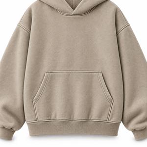 Sweat-shirt à capuche oversize pour homme, en molleton de coton uni, décontracté, avec poche avant, manches classiques, vêtement d'hiver, coupe ample - Product Image 5