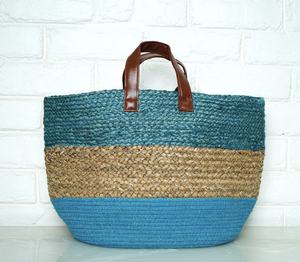 Sac fourre-tout tendance 2026 en jute rayé, fait main, nouveau design, pour femme, avec poignée en bois, style bohème, idéal pour la plage et le shopping - Product Image 5