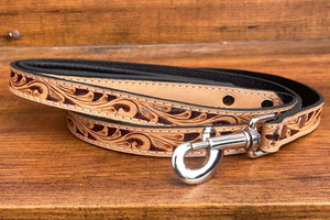 Nouveaux produits laisse de chien en cuir usiné à la main avec poignée haute qualité luxe en cuir véritable mode Durable laisse pour animaux de compagnie pour chiot - Product Image 2