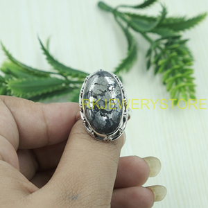 Large Marcasite Oval <b>Ring</b> <b>925</b> Sterling <b>Silver</b> Handmade Vintage Style Floral Pattern Inlay Gemstone Statement Jewelry Gift Men - Product Image 6