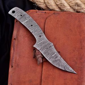 Hoja de Cuchillo Skinner de Acero de Damasco Hecha a Mano, Forjada a Mano, para Caza, Bushcraft, Camping, Supervivencia al Aire Libre, Fabricación de Cuchillos DIY - Product Image 3