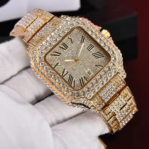 Reloj de Cuarzo con Diamantes Moissanite para Hombre, Reloj de Lujo con Diamantes Moissanite y Cuarzo Fusionado - Product Image 6