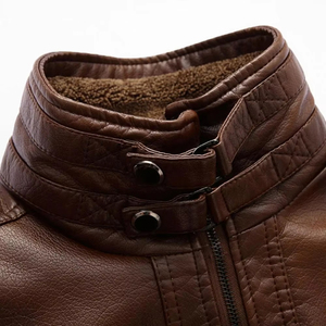 faux leather <b>fleece</b> <b>lining</b> men <b>jacket</b> zipper warm daily office short <b>jackets</b> 2024 - Product Image 6