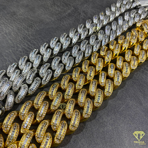 Cadena Cubana Miami con Diamantes Moissanite y Baño de Oro, Personalizable con Logotipo, Joyería Hip Hop de Moda para Hombre, Venta al Por Mayor - Product Image 3