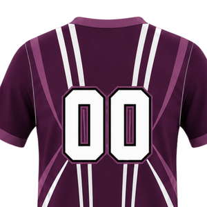 Maillot de rugby blanc bordeaux à manches courtes, col en V, uniforme d'équipe, respirant, léger, personnalisable, vêtements de sport pour l'entraînement - Product Image 4