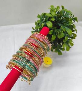 Viral 2026 Trendy High Quality <b>Glass</b> Kashmiri Jhumki Shining Ghungroo <b>Bangles</b> Wedding Party Wear Ecofriendly Multi Colors - Product Image 2