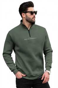 เสื้อสเวตเชิ้ตผู้ชายสีเขียวมะกอกแบบครึ่งซิป ยี่ห้อ ONETEN APPARELS คอตั้ง สวมใส่สบาย - Product Image 5