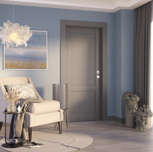 Portes intérieures en bois massif imperméables, portes en bois massif, isolation phonique, porte Caesar, PVC WPC, design moderne, chambre à coucher, usage résidentiel - Product Image 3