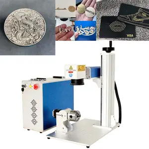 china factory price pipeline wire and cable fiber laser marking machine split type silver steel rings metal plastic with rotary