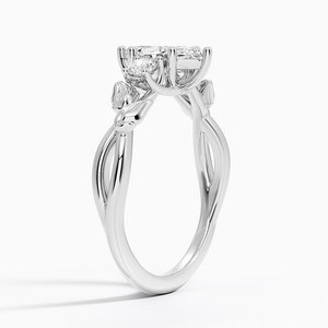 Bague BOJ 028 en argent 925, coupe marquise, motif saule bourgeonnant, trois pierres, diamant 2 carats couleur D VVS1, moissanite certifiée GRA, prix bas - Product Image 2