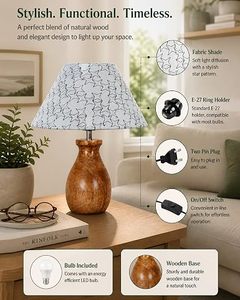 Modern Ceramic Table Lamp with Fabric Shade E26 Base Tabletop <b>Bedside</b> <b>Reading</b> <b>Light</b> for Home Decor - Product Image 2