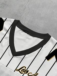 Maillot de football américain respirant en maille, col en V, uniforme d'équipe personnalisé, imprimé par sublimation, vêtements de sport d'entraînement, OEM en gros - Product Image 3