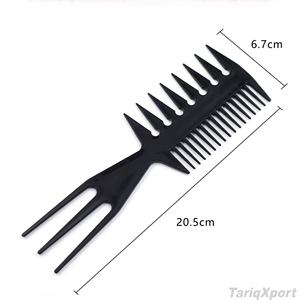Professional Portable Custom Logo Home Eco-Friendly <b>Wide</b> Tooth Fork <b>Comb</b> Plastic Large Size Classic Style Adult Use - Product Image 4