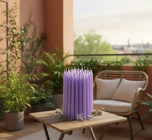 Bougies coniques élégantes lavande – Lot en gros idéal pour les mariages, les hôtels, les restaurants et les événements - Product Image 2