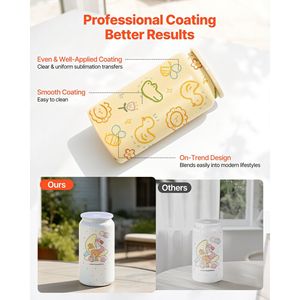 Set da 12 Tazze Termiche in Acciaio Inox da 16 oz Multicolore per Sublimazione con Coperchi e Cannucce, Tazze da Caffè Doppie in Confezione Convenienza - Product Image 3