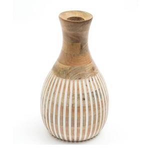 Vase de table en bois fait main, brun poli, pot à fleurs décoratif, vase à bourgeons pour mariage et décoration intérieure - Product Image 4