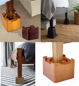 Rehausseurs de meubles personnalisables écologiques en bois massif réglables Boosters de hauteur durables Installation facile Espace de stockage supplémentaire - Product Image 3