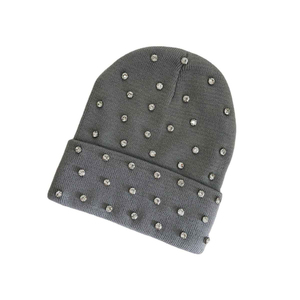 หมวกบีนนี่ไหมพรมขนแพะประดับคริสตัลวิบวับ พิมพ์ลายดิจิทัล แต่งคริสตัลหรูหรา นุ่ม อุ่น เหมาะสำหรับเดินทางในฤดูหนาว - Product Image 3