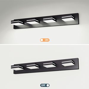 Applique murale de salle de bain moderne, élégante et minimaliste à 4 lumières, en chrome, LED, économe en énergie, facile à installer pour l'éclairage du miroir - Product Image 4